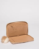 Natural Textured Addie Travel Wallet With Gold Hardware