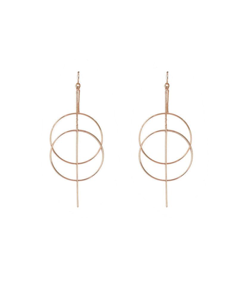 Rose Gold Loop Fine Statement Earrings