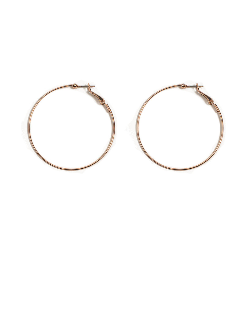 Rose Gold Fine Metal 50mm Hoop Earrings