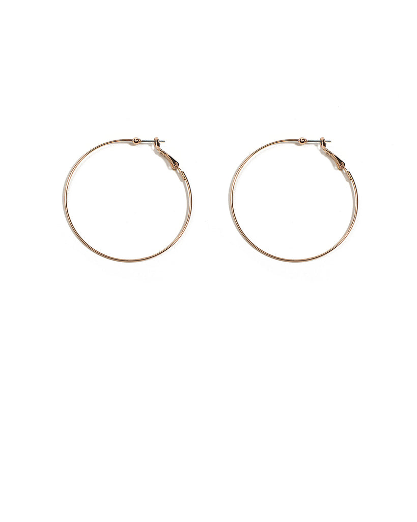 Gold Fine Metal 50mm Hoop Earrings