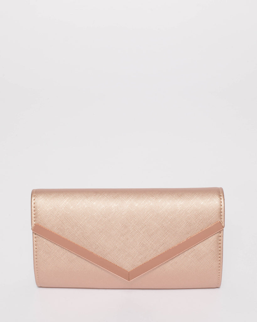Rose Gold Cindy Evening Clutch Bag