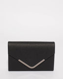 Black Lilia Envelope Clutch Bag