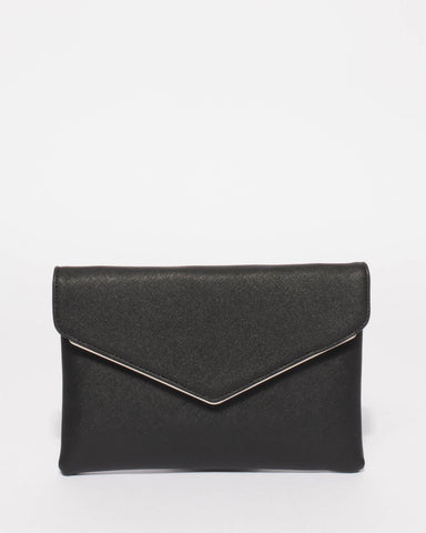 Black Saffiano Samantha Clutch Bag