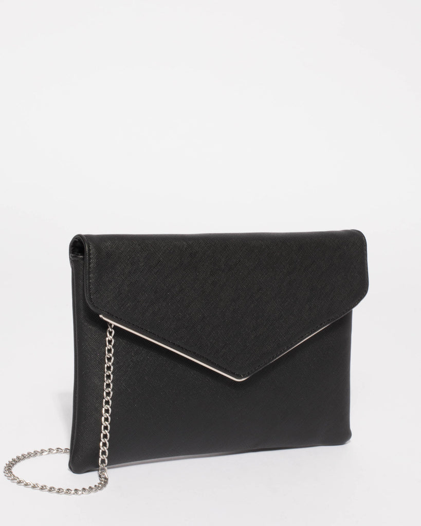 Black Saffiano Samantha Clutch Bag