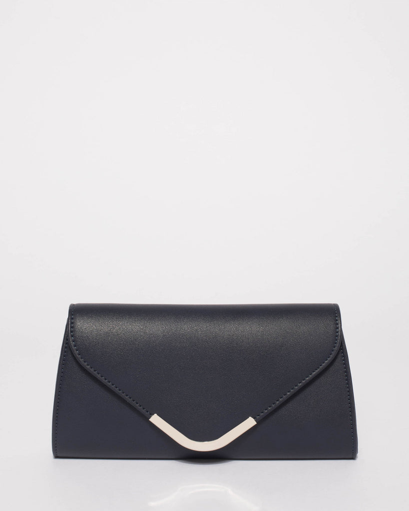 Navy Kelsey Evening Clutch Bag