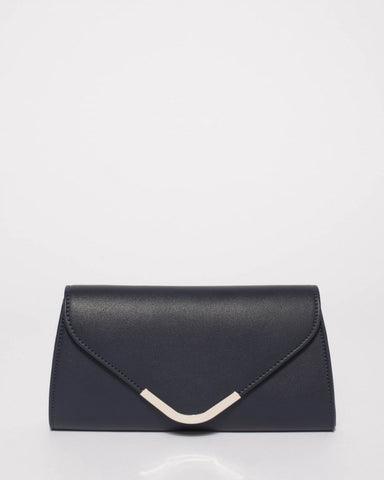 Navy Kelsey Evening Clutch Bag
