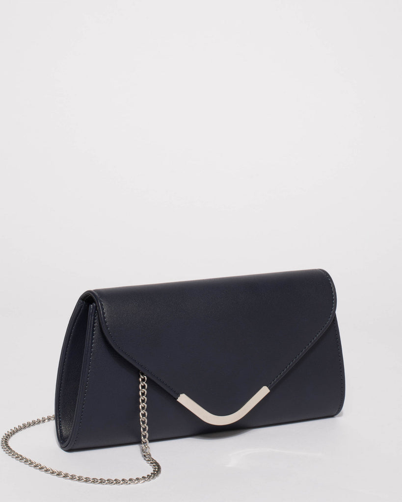 Navy Kelsey Evening Clutch Bag