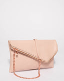 Pink Elise Foldover Clutch Bag
