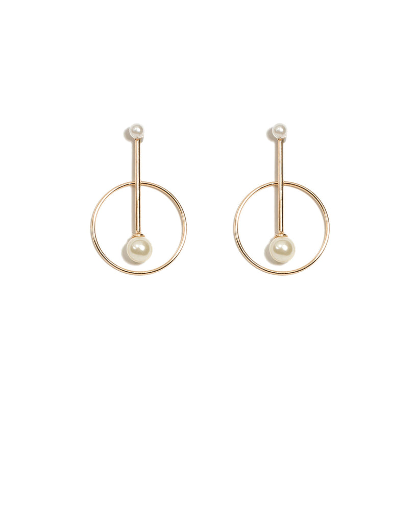 Drop Bar Ivory Pearl Earrings