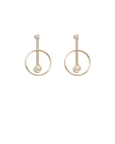 Drop Bar Ivory Pearl Earrings