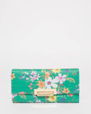 Green Naomi Floral Lock Wallet