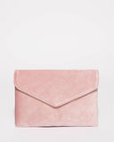 Samantha Pink Velvet Textured Clutch