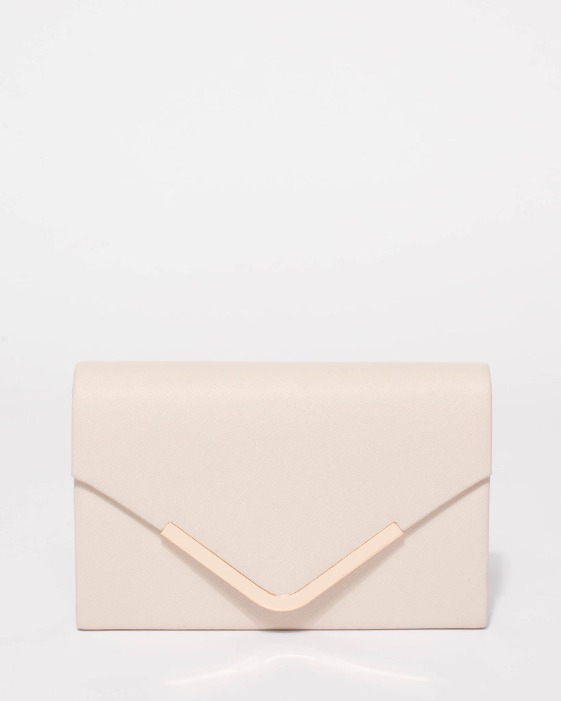 Lila Ivory Saffiano Envelope Clutch