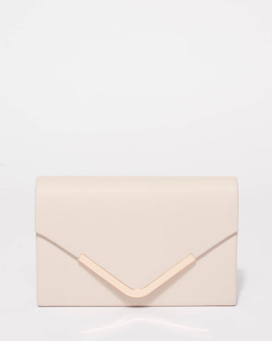 Lila Ivory Saffiano Envelope Clutch