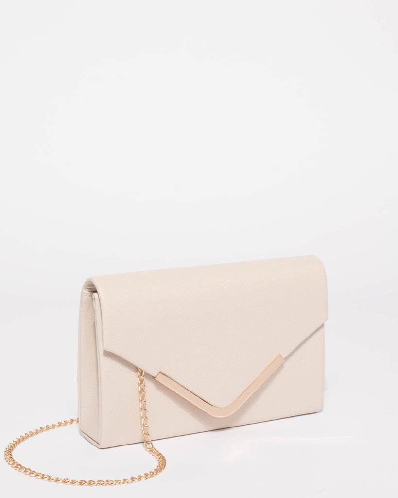 Lila Ivory Saffiano Envelope Clutch