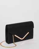 Black Saffiano Lila Envelope Clutch Bag