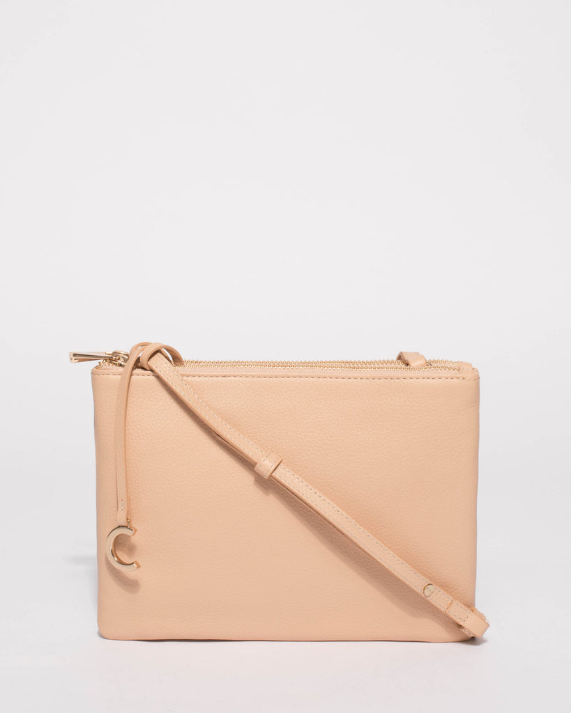 Margot Nude Leather Crossbody