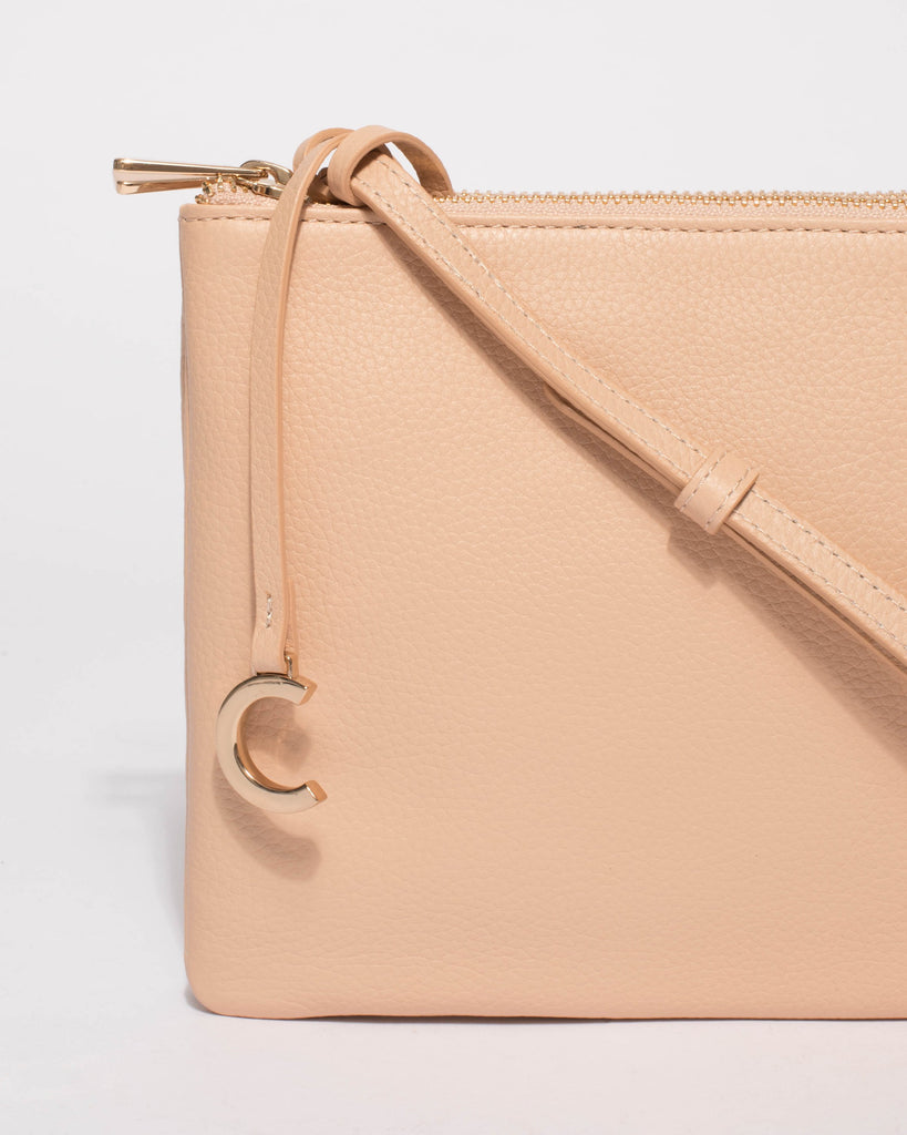 Margot Nude Leather Crossbody