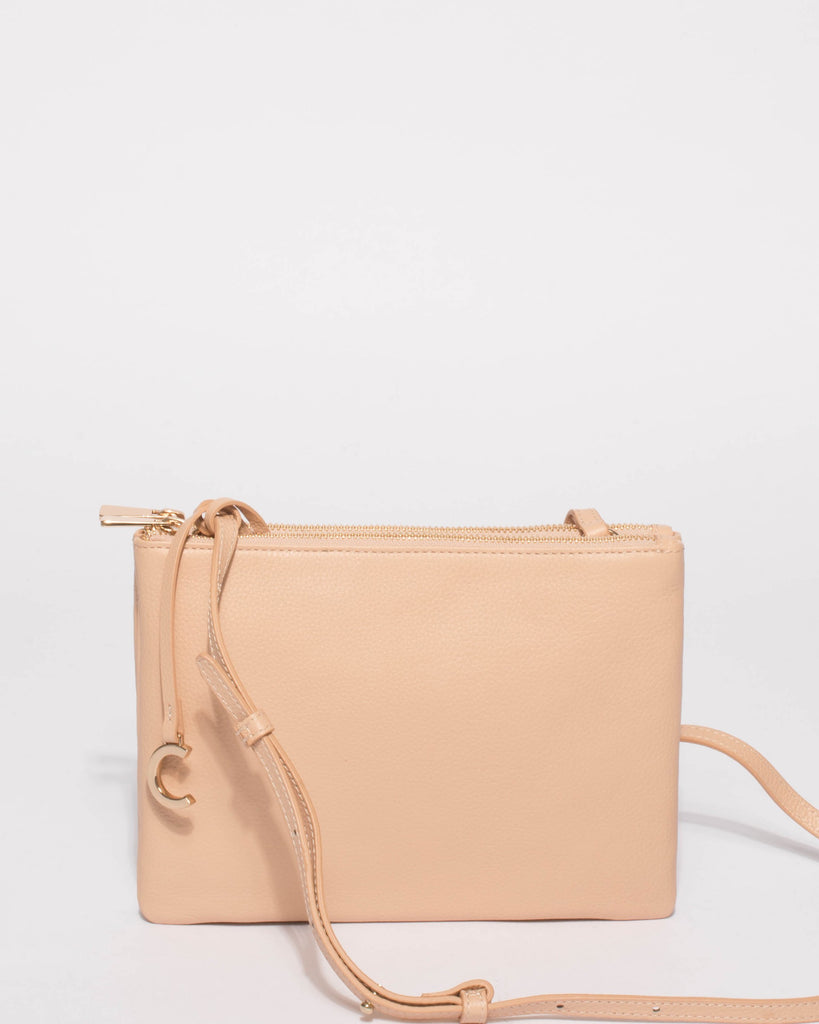 Margot Nude Leather Crossbody