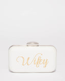 White Wifey Hardcase Clutch