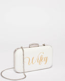 White Wifey Hardcase Clutch
