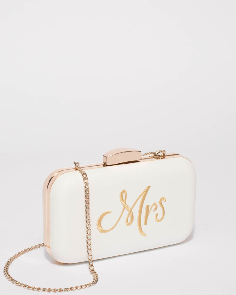 White Mrs Hardcase Clutch Bag