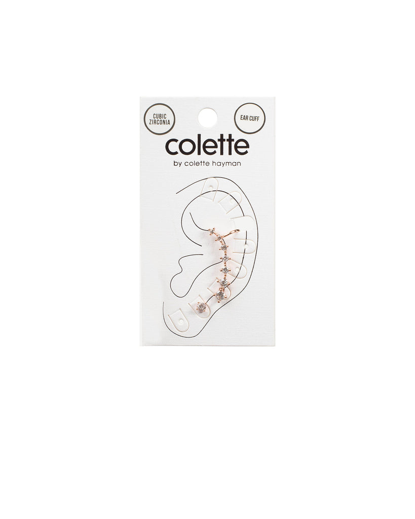 Diamante Rose Gold Bar Ear Cuff