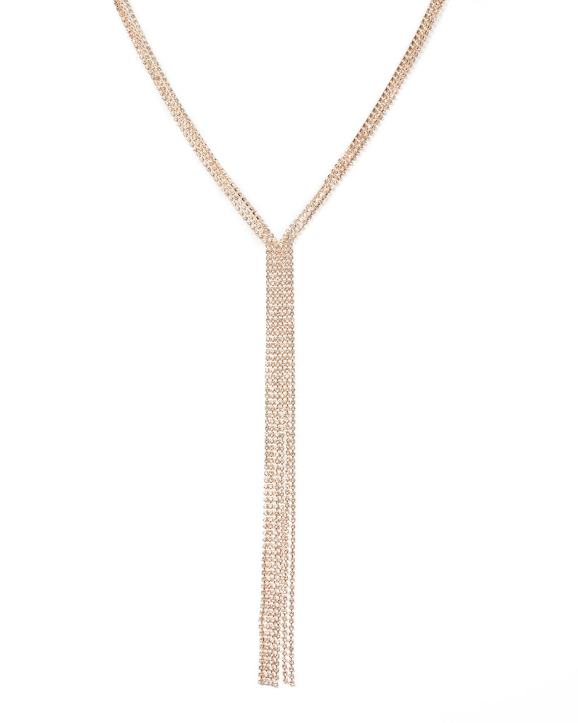 Diamante Chain Lariat Necklace