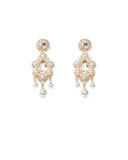 Ivory Pearl Cluster Multi Stone Earrings