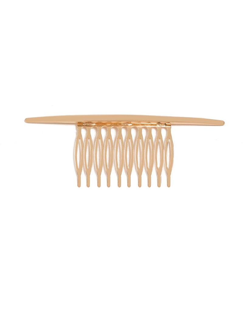 Gold Tone Metal Bar Hair Comb