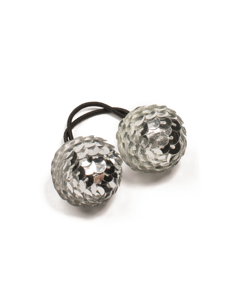 Silver Sequin Bobble Hair Tie