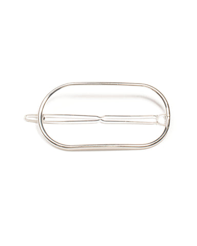Silver Tone Oval Metal Hair Clip
