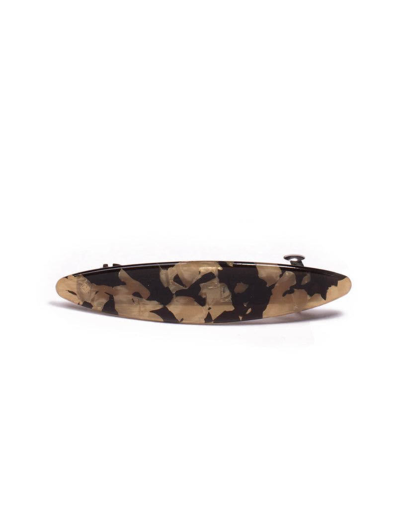 Tortoise Shell Silver Tone Barette Hair Clip