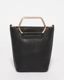 Black Smooth Linda Mini Bucket Bag