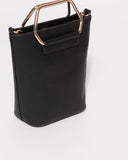 Black Smooth Linda Mini Bucket Bag