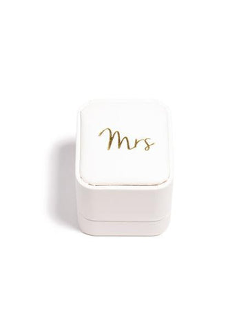 White Mrs Wedding Ring Box