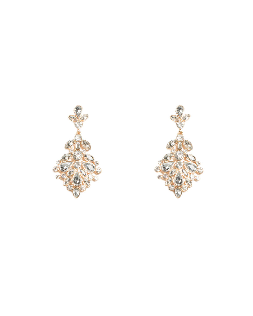 Gold Tone Mixed Stone Drop Earrings