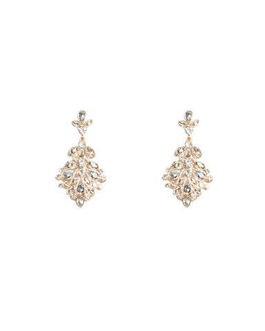 Gold Tone Mixed Stone Drop Earrings
