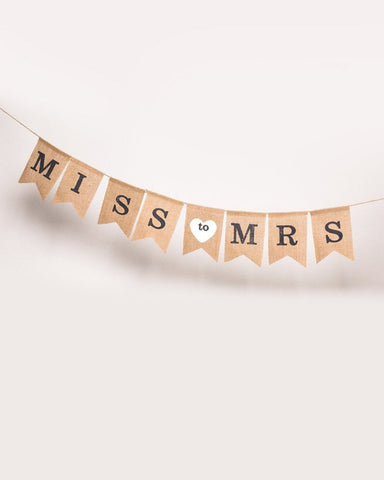 Miss To Mrs Fabric Banner