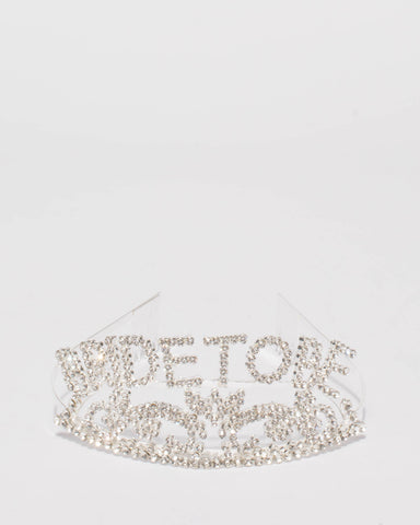 Crystal Silver Tone Bride To Be Headband