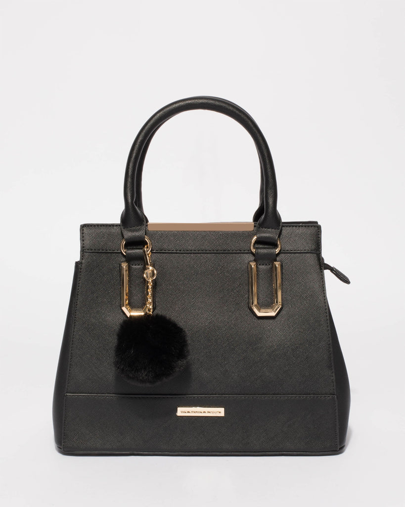Black Textured Audrey Tote Bag
