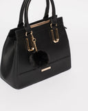 Black Textured Audrey Tote Bag