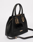 Black Textured Audrey Tote Bag
