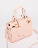 Pink Saffiano Saffiano Flat Tassel Mini Bag