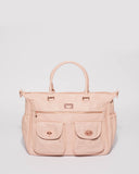 Pink Smooth Flower Cutout Baby Bag With Rose Gold Hardware