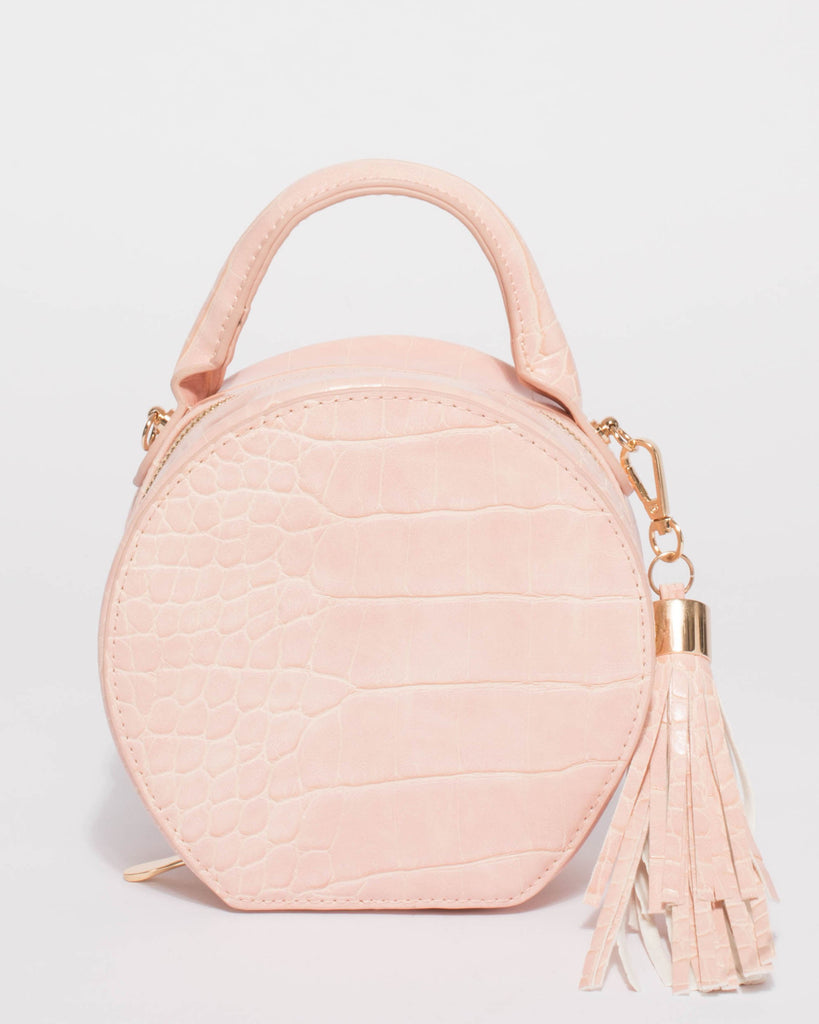 Pink Croc Katie Circle Saddle Bag