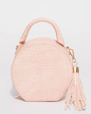 Pink Croc Katie Circle Saddle Bag