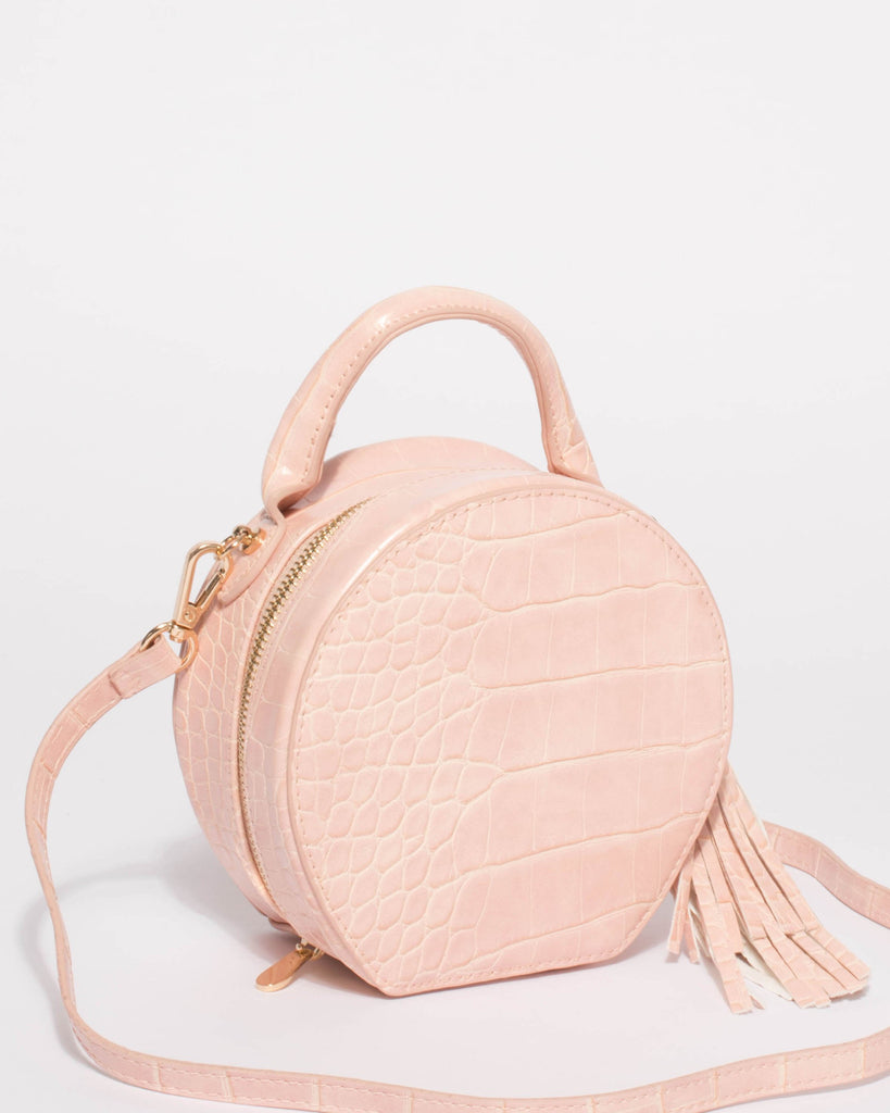 Pink Croc Katie Circle Saddle Bag