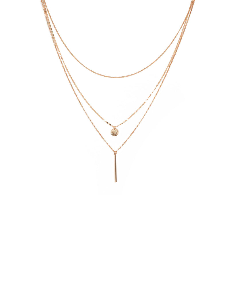 Rose Gold Tone Charm Choker Necklace Pack