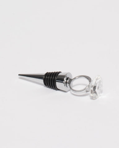 Silver Tone Bling Ring Bottle Stopper